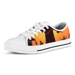 Halloween Walking Zombie Print White Low Top Shoes
