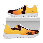 Halloween Walking Zombie Print White Sneakers