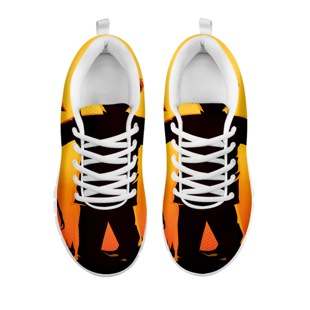 Halloween Walking Zombie Print White Sneakers