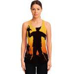 Halloween Walking Zombie Print Women's Racerback Tank Top