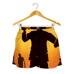 Halloween Walking Zombie Print Women's Shorts