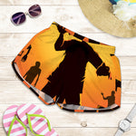 Halloween Walking Zombie Print Women's Shorts