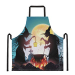 Halloween Witch And Cauldron Print Apron