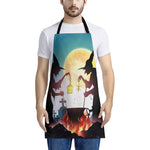 Halloween Witch And Cauldron Print Apron