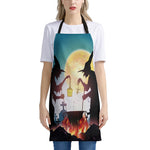 Halloween Witch And Cauldron Print Apron