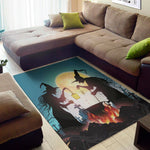 Halloween Witch And Cauldron Print Area Rug