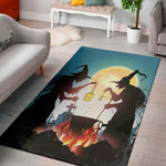 Halloween Witch And Cauldron Print Area Rug
