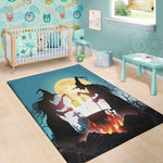 Halloween Witch And Cauldron Print Area Rug