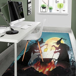 Halloween Witch And Cauldron Print Area Rug