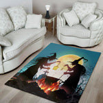 Halloween Witch And Cauldron Print Area Rug