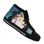 Halloween Witch And Cauldron Print Black High Top Shoes