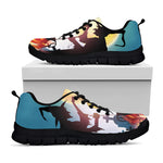 Halloween Witch And Cauldron Print Black Sneakers