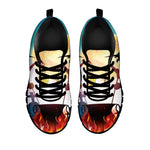 Halloween Witch And Cauldron Print Black Sneakers