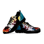 Halloween Witch And Cauldron Print Black Sneakers