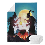 Halloween Witch And Cauldron Print Blanket