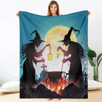 Halloween Witch And Cauldron Print Blanket
