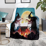 Halloween Witch And Cauldron Print Blanket
