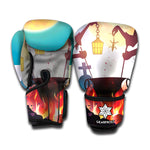 Halloween Witch And Cauldron Print Boxing Gloves