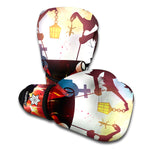 Halloween Witch And Cauldron Print Boxing Gloves