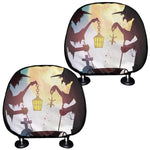 Halloween Witch And Cauldron Print Car Headrest Covers