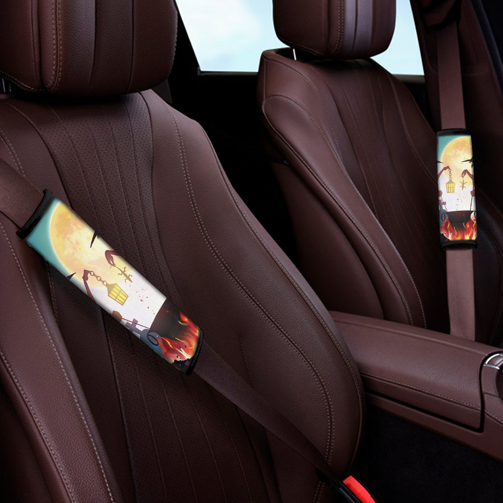 Halloween Witch And Cauldron Print Car Seat Belt Covers