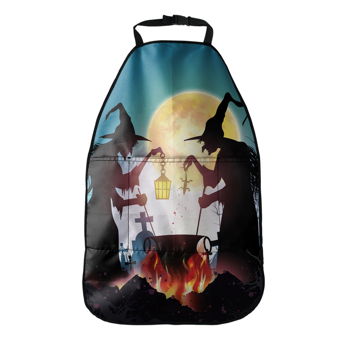 Halloween Witch And Cauldron Print Car Seat Organizers