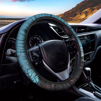 Halloween Witch And Cauldron Print Car Steering Wheel Cover
