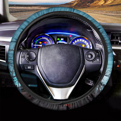 Halloween Witch And Cauldron Print Car Steering Wheel Cover