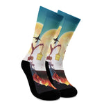 Halloween Witch And Cauldron Print Crew Socks