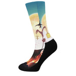Halloween Witch And Cauldron Print Crew Socks