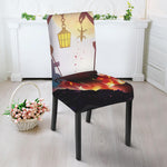 Halloween Witch And Cauldron Print Dining Chair Slipcover