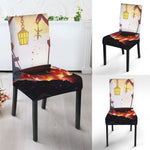 Halloween Witch And Cauldron Print Dining Chair Slipcover