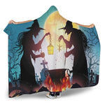 Halloween Witch And Cauldron Print Hooded Blanket