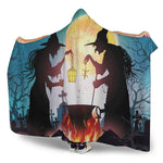 Halloween Witch And Cauldron Print Hooded Blanket