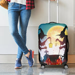Halloween Witch And Cauldron Print Luggage Cover