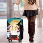 Halloween Witch And Cauldron Print Luggage Cover