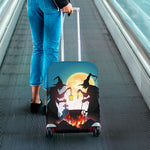 Halloween Witch And Cauldron Print Luggage Cover