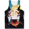 Halloween Witch And Cauldron Print Men's Tank Top