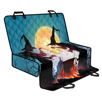 Halloween Witch And Cauldron Print Pet Car Back Seat Cover