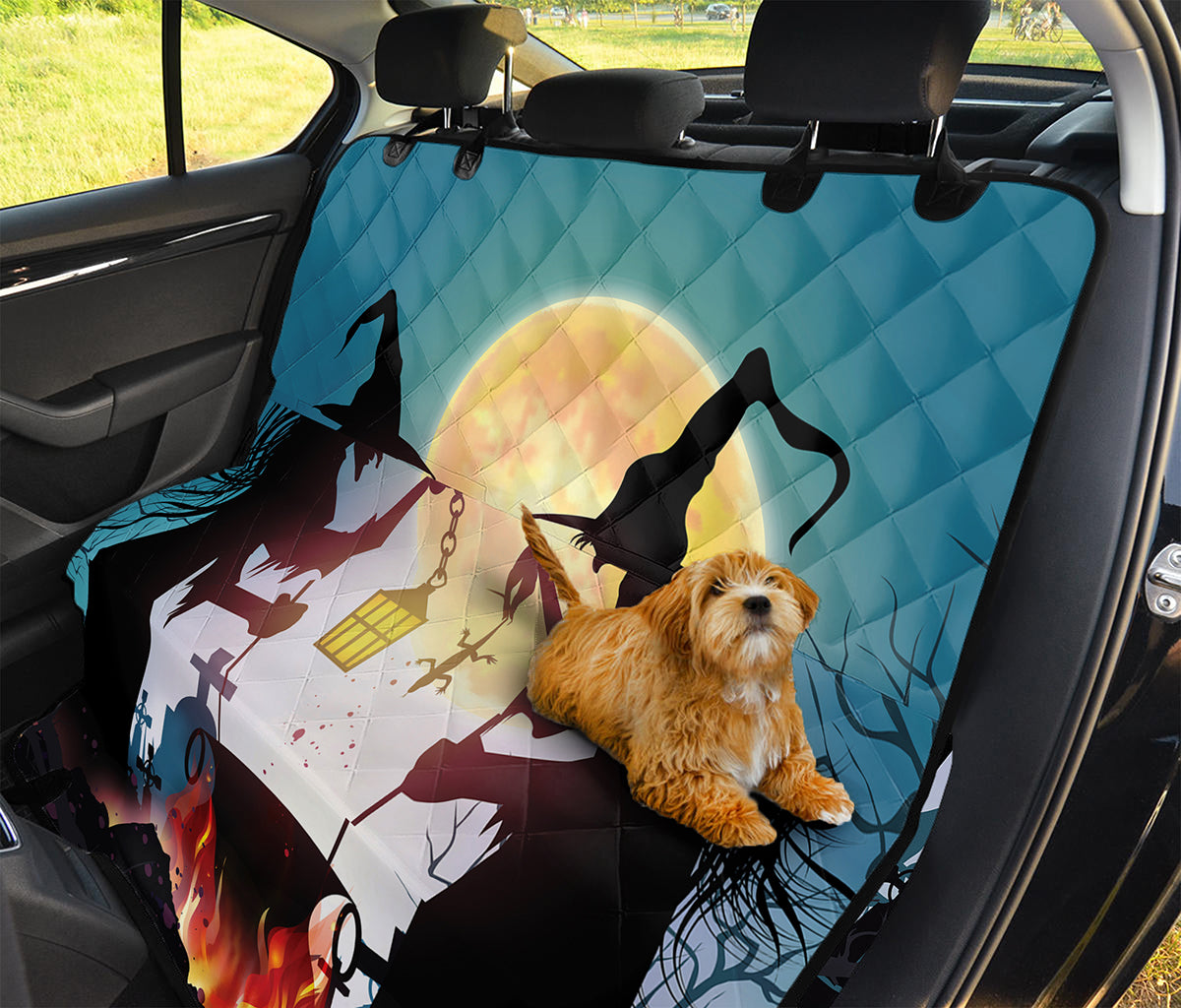 Halloween Witch And Cauldron Print Pet Car Back Seat Cover