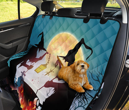 Halloween Witch And Cauldron Print Pet Car Back Seat Cover