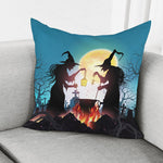 Halloween Witch And Cauldron Print Pillow Cover