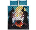 Halloween Witch And Cauldron Print Quilt Bed Set