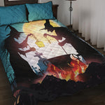 Halloween Witch And Cauldron Print Quilt Bed Set