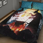 Halloween Witch And Cauldron Print Quilt Bed Set