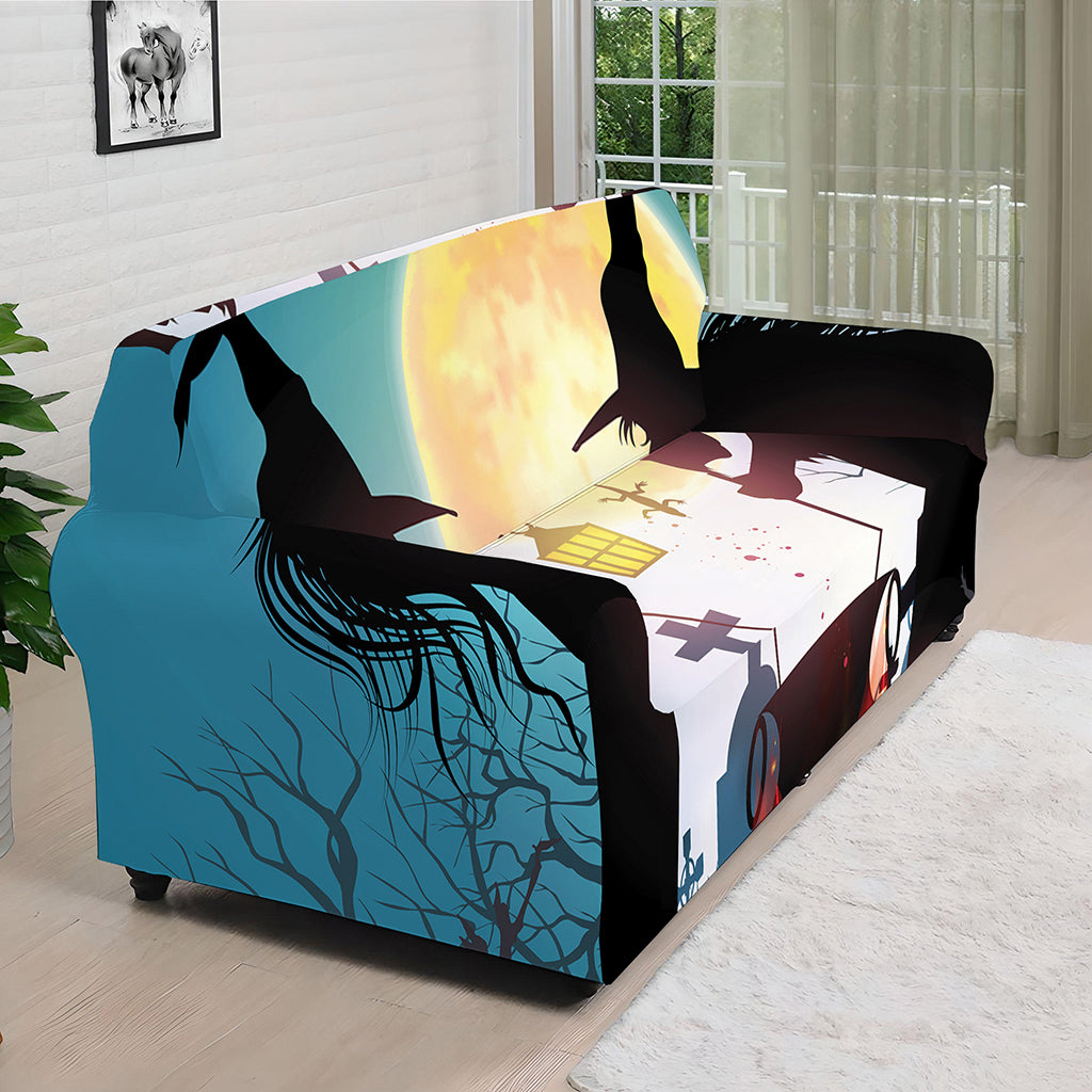 Halloween Witch And Cauldron Print Sofa Cover