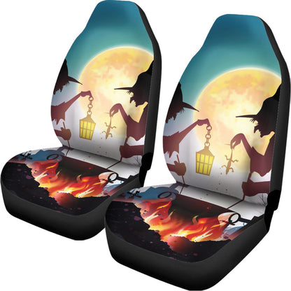 Halloween Witch And Cauldron Print Universal Fit Car Seat Covers