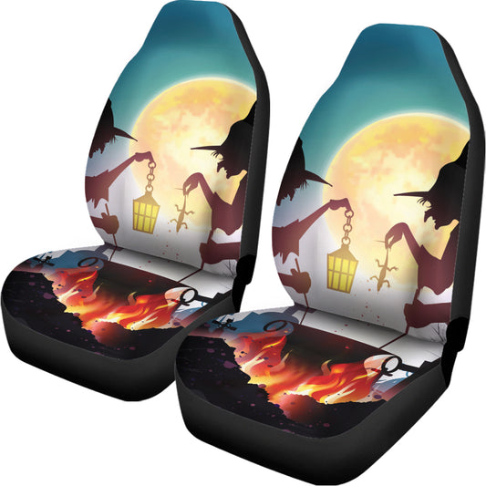 Halloween Witch And Cauldron Print Universal Fit Car Seat Covers