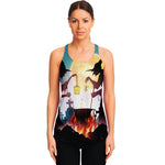 Halloween Witch And Cauldron Print Women's Racerback Tank Top