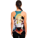Halloween Witch And Cauldron Print Women's Racerback Tank Top